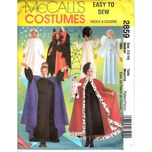 McCalls 2859 Misses Medium 12 to 14 Storybook Halloween Costumes Sewing Pattern